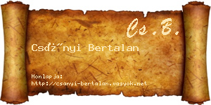 Csányi Bertalan névjegykártya
