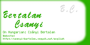 bertalan csanyi business card