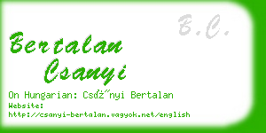 bertalan csanyi business card